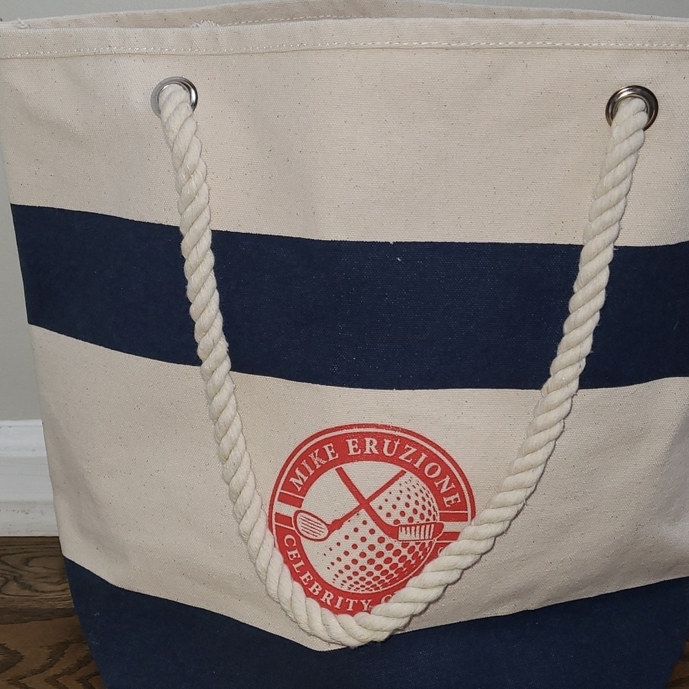 Large Nautical Striped tote bag NWOT